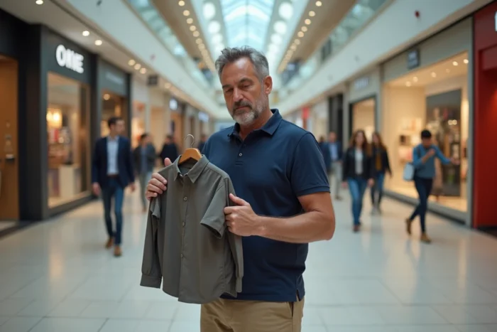 Homme faisant du shopping dans le centre commercial Centre Bourse ouvert le dimanche à Marseille